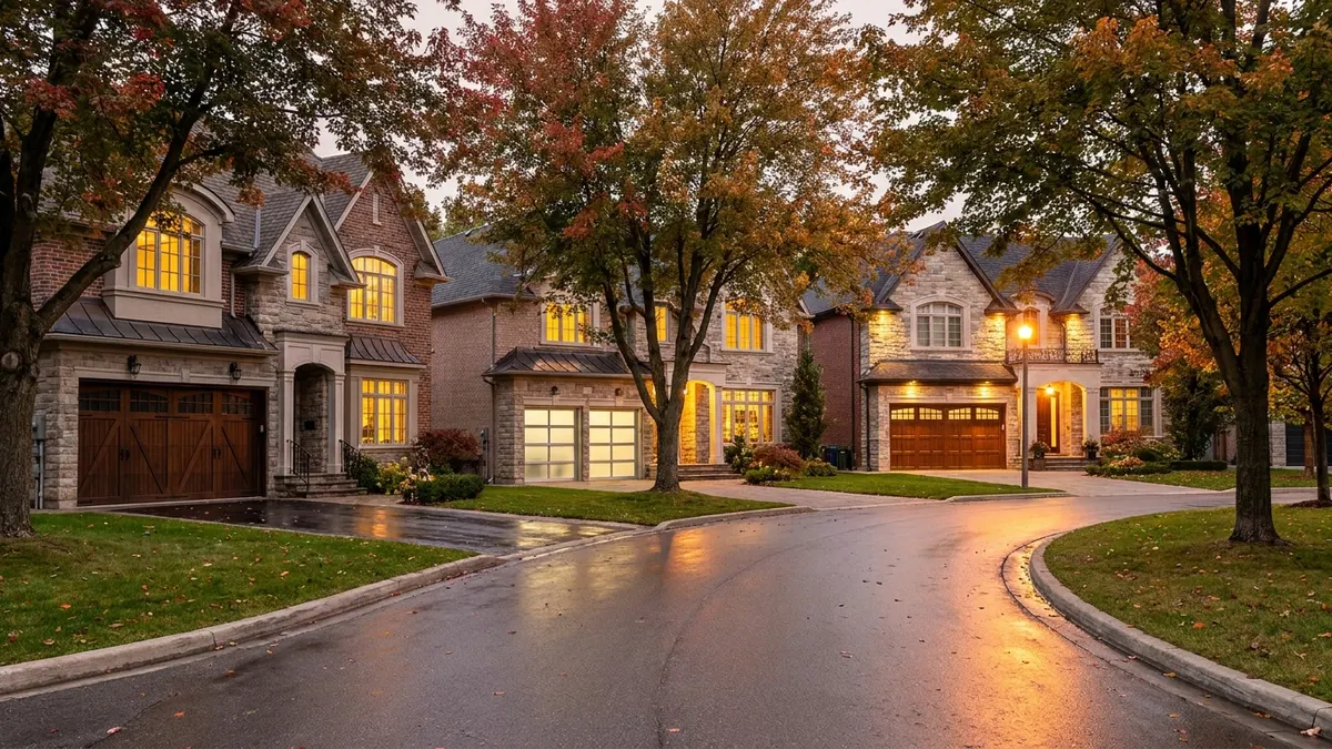 Homes with garage doors in Concord, Ontario — serviced by Summit Premium Services