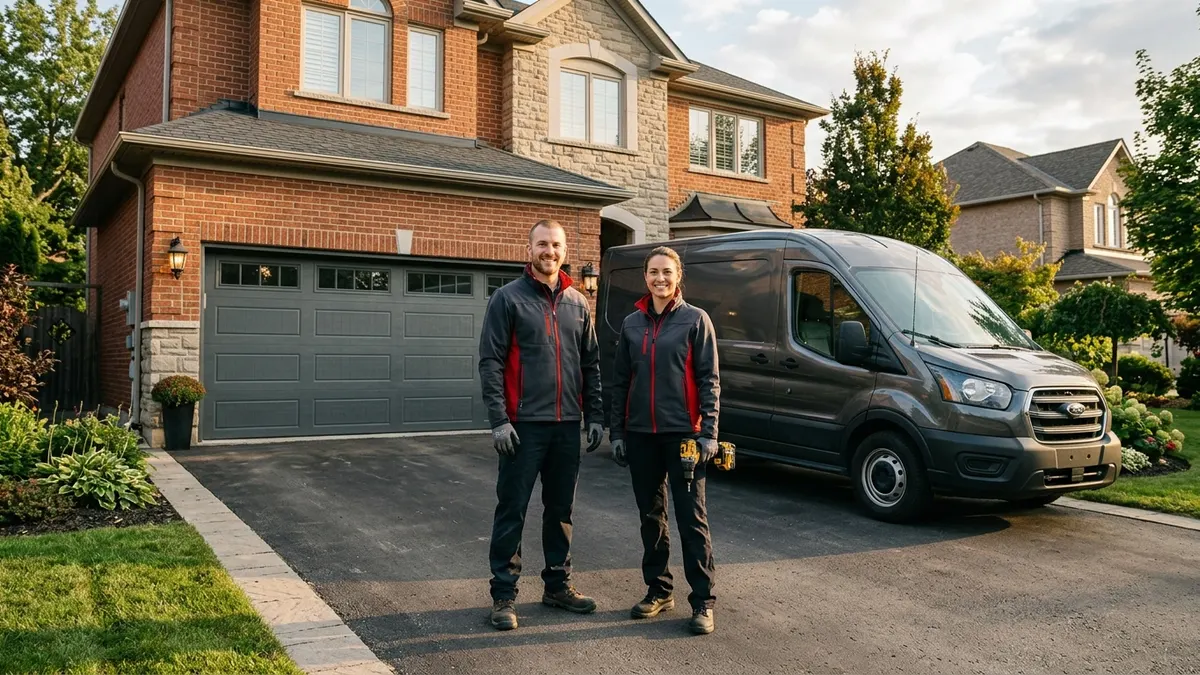 Summit Premium Services technicians with their service van in the GTA